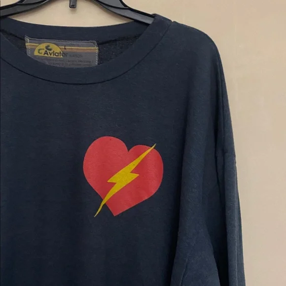 AVIATOR NATION SET Heart Bolt Sweatshirt Sweatpants - Picture 8 of 10